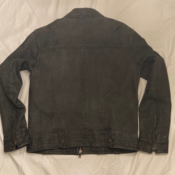 John Varvatos Charcoal Leather Jacket - Picture 3 of 7